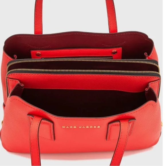 Marc Jacobs The Editor Tote Bag Pebbled Leather Tailored Oversized Cabernet NWT - Picture 8 of 16